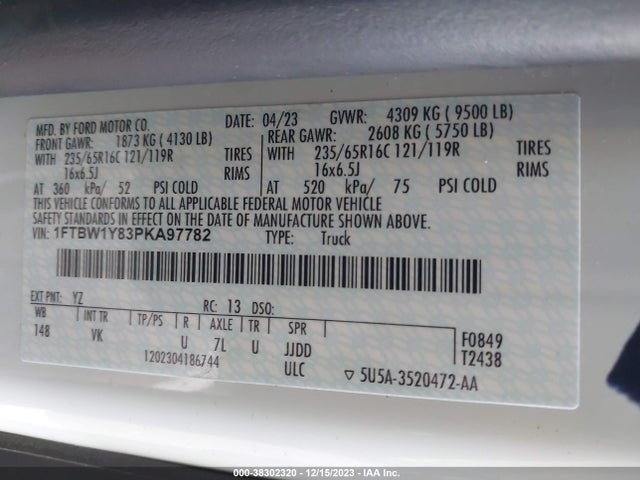 Ford Transit-350 Cargo Van 2023 1FTBW1Y83PKA97782 Image 9
