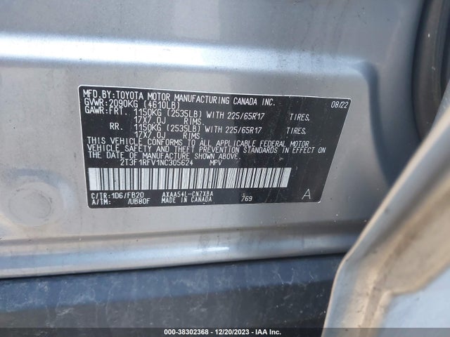Toyota RAV4 LE 2022 2T3F1RFV1NC305624 Image 9