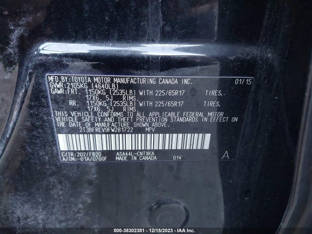 Toyota RAV4 LE 2015 2T3BFREV9FW281722 Image 9