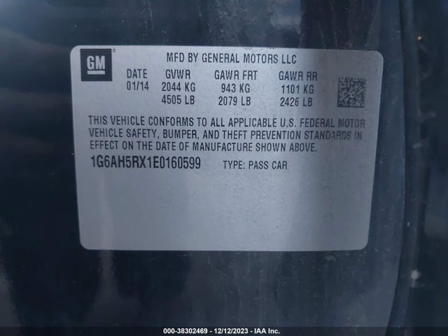 1G6AH5RX1E0160599 Cadillac ATS LUXURY