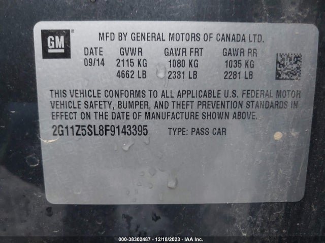 Chevrolet IMPALA LS 2015 2G11Z5SL8F9143395 Image 9