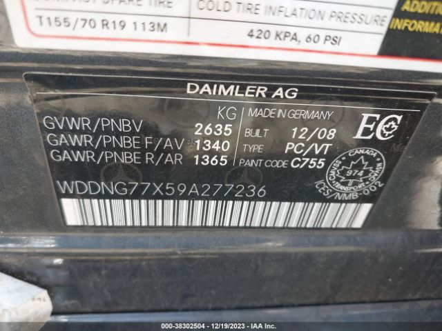 2009 MERCEDES-BENZ S 63 AMG WDDNG77X59A277236 Photo 8
