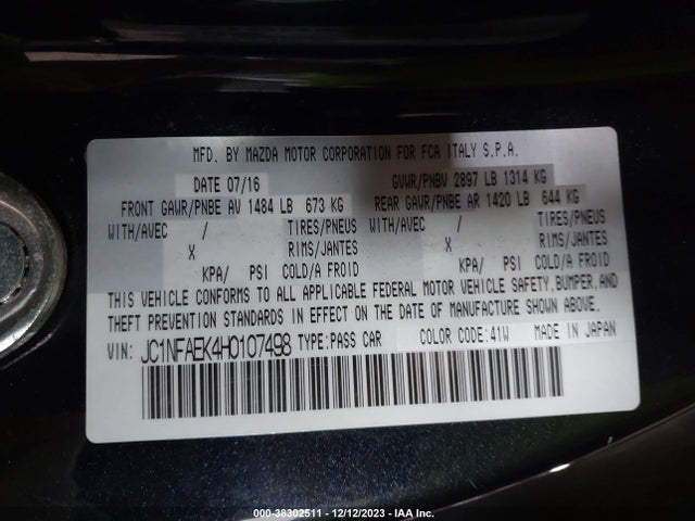 2017 FIAT 124 SPIDER JC1NFAEK4H0107498 Photo 8