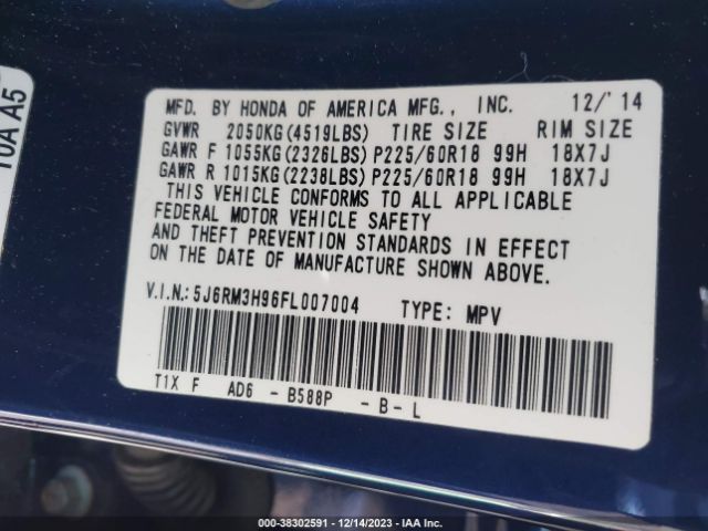 5J6RM3H96FL007004 Honda Cr-v Touring