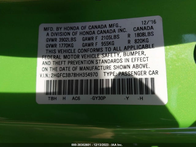 Honda Civic Ex-l 2017 2HGFC3B78HH354970 Image 9