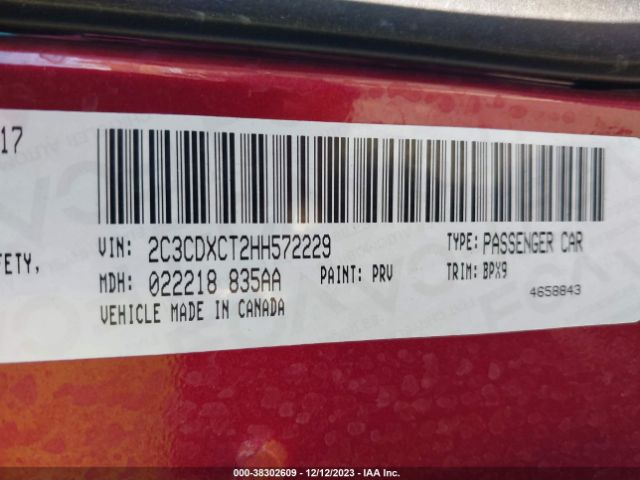 2C3CDXCT2HH572229 Dodge Charger R/t Rwd