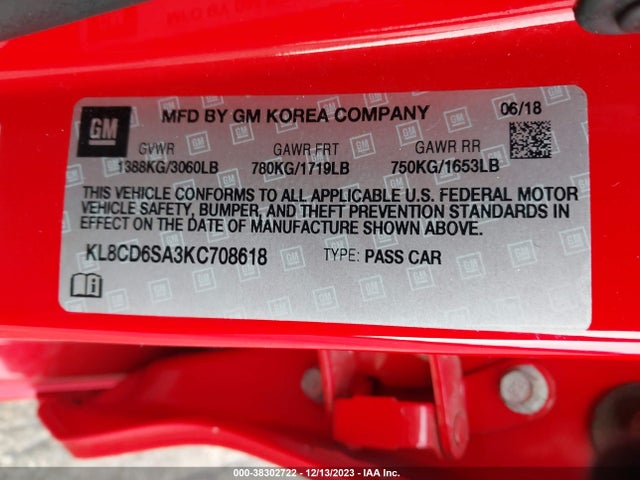 Chevrolet Spark 1lt Cvt 2019 KL8CD6SA3KC708618 Image 9