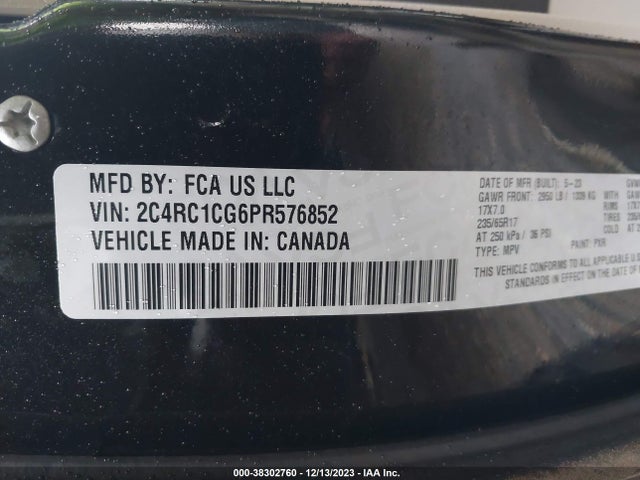 2C4RC1CG6PR576852 Chrysler Voyager Lx