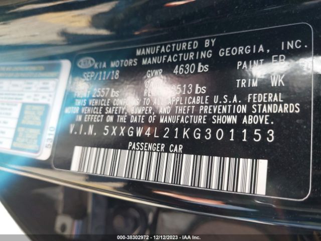 5XXGW4L21KG301153 KIA Optima Sx Turbo