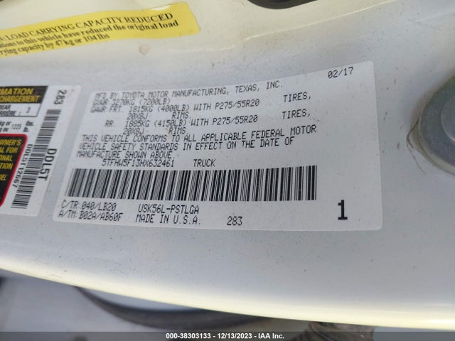5TFHW5F13HX632461 Toyota Tundra Limited 5.7l V8