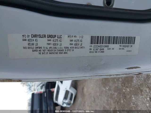 2012 DODGE CHARGER SXT VIN: 2C3CDXHG5CH190068