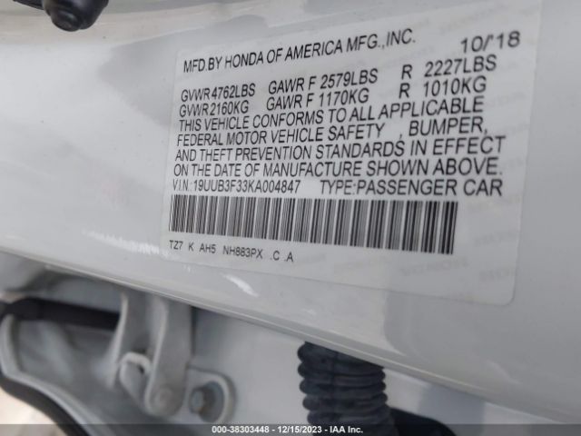 19UUB3F33KA004847 Acura Tlx Standard
