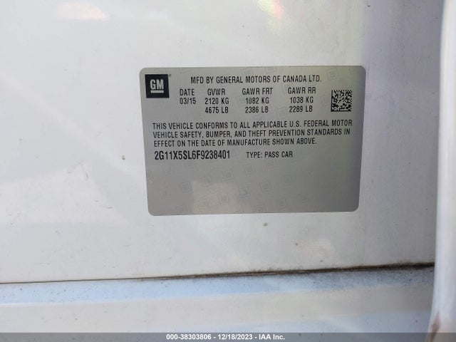 Chevrolet Impala 1fl 2015 2G11X5SL6F9238401 Image 9