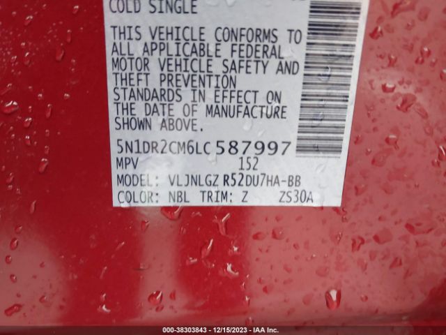 5N1DR2CM6LC587997 Nissan Pathfinder Sl 4wd