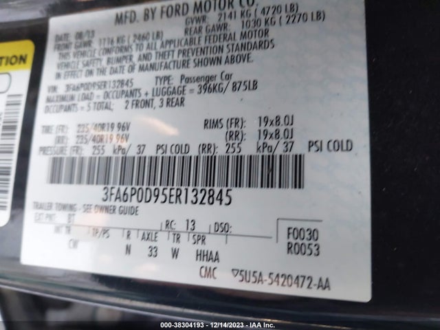 Ford Fusion Titanium 2014 3FA6P0D95ER132845 Image 9