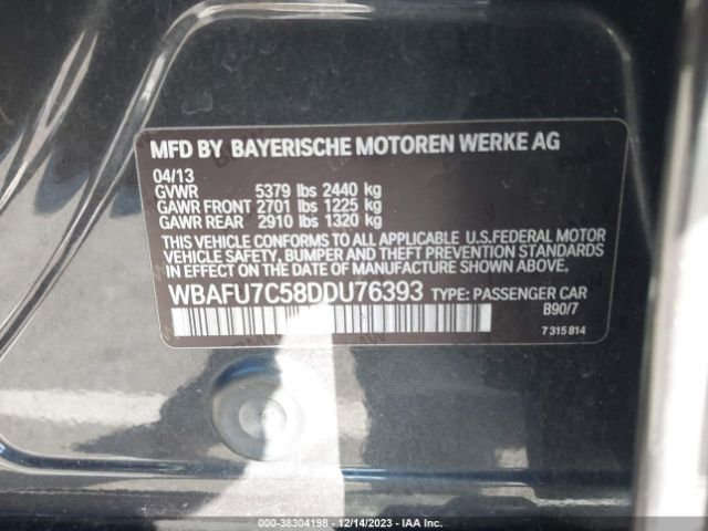 2013 BMW 535I WBAFU7C58DDU76393 Photo 8