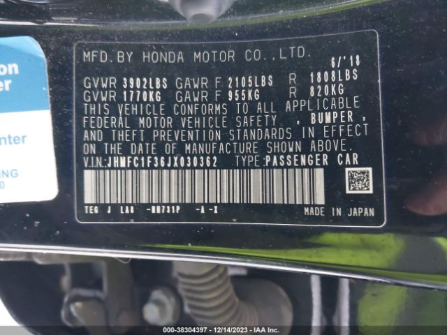 JHMFC1F36JX030362 Honda Civic Ex-t