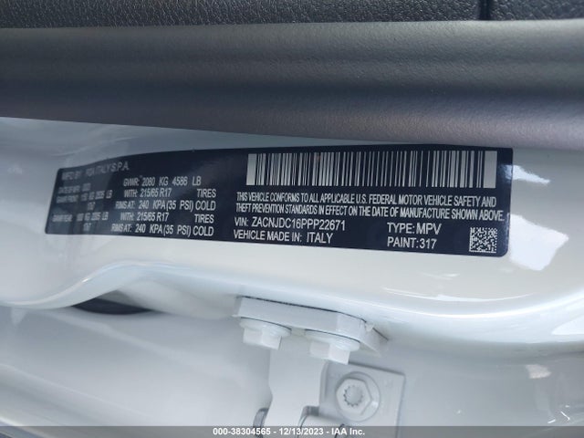 2023 JEEP RENEGADE TRAILHAWK 4X4 VIN: ZACNJDC16PPP22671