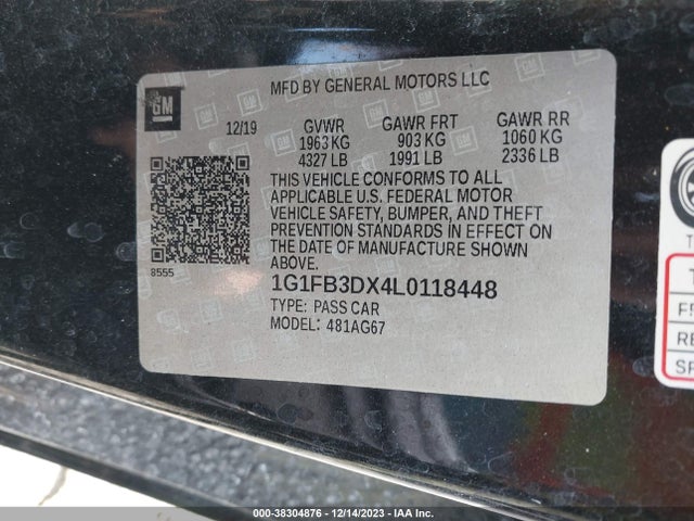 Chevrolet Camaro Rwd  1lt 2020 1G1FB3DX4L0118448 Image 9