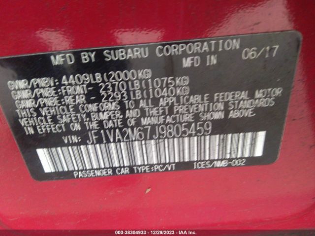 JF1VA2M67J9805459 Subaru Wrx Sti