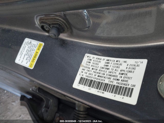 Honda ACCORD LX 2015 1HGCR2F30FA042804 Image 9