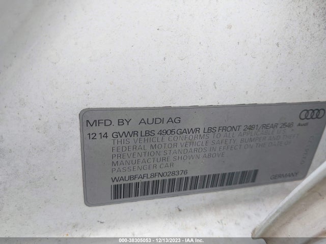 Audi A4 2.0t Premium 2015 WAUBFAFL8FN028376 Image 9