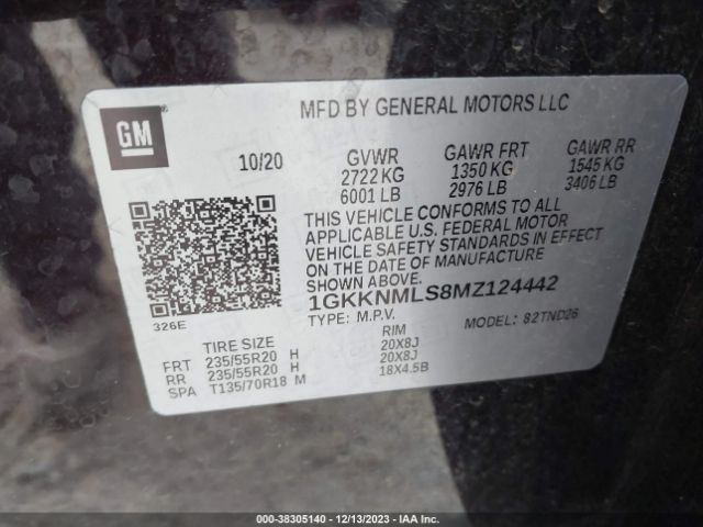 1GKKNMLS8MZ124442 GMC Acadia Fwd Slt