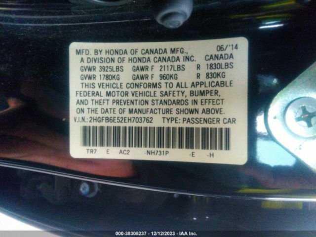 2HGFB6E52EH703762 Honda CIVIC SI