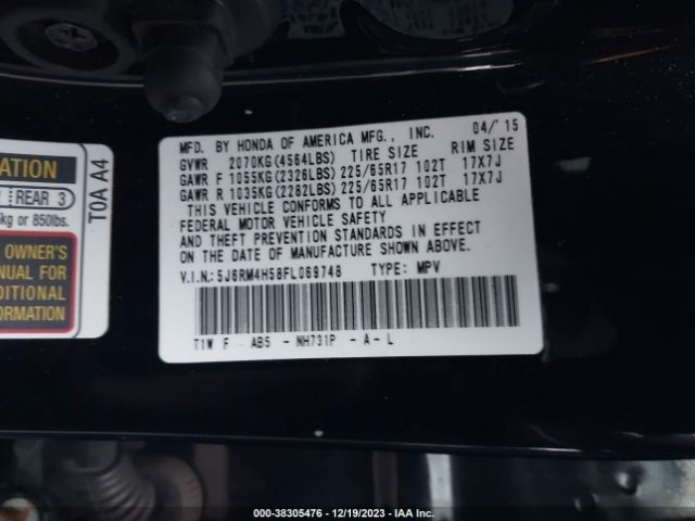 5J6RM4H58FL069748 Honda CR-V EX