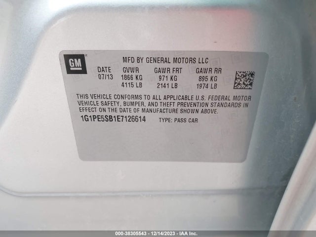 Chevrolet Cruze 2lt Auto 2014 1G1PE5SB1E7126614 Image 9