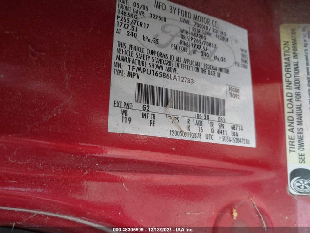 2006 FORD EXPEDITION XLT/XLT SPORT VIN: 1FMPU16586LA12783