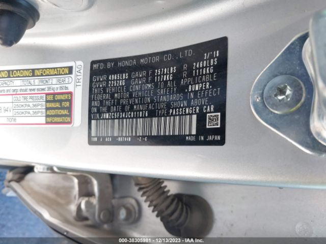 JHMZC5F34JC011076 Honda Clarity Plug-in Hybrid Touring