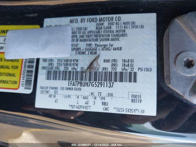 1FATP8UH7G5291137 Ford Mustang Ecoboost Premium