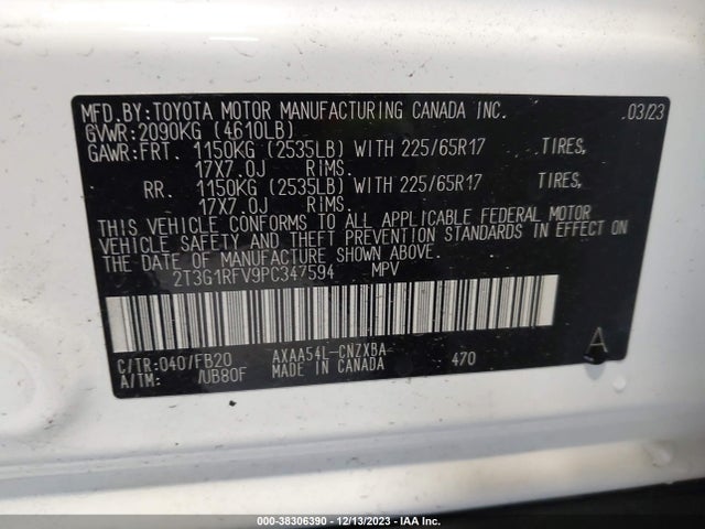 Toyota RAV4 LE 2023 2T3G1RFV9PC347594 Image 9