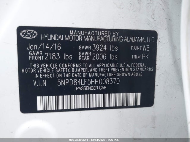 Hyundai ELANTRA SE 2017 5NPD84LF5HH008370 Image 9