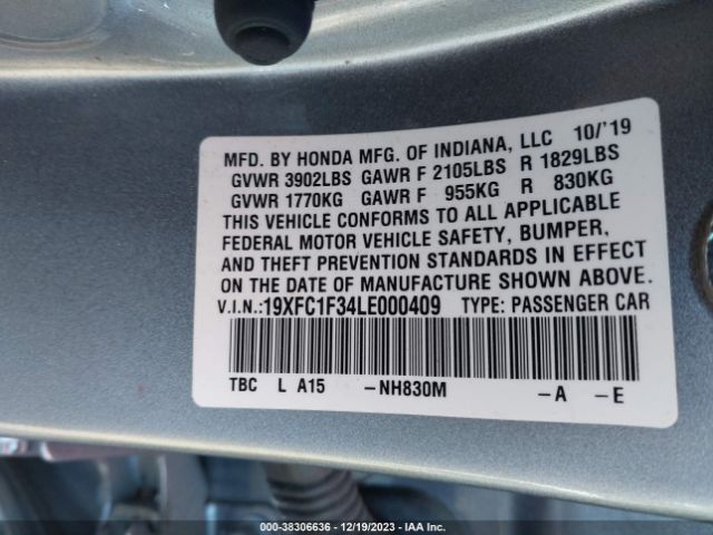 19XFC1F34LE000409 Honda CIVIC EX