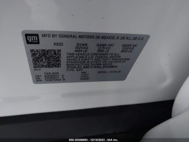 3GKALMEVXNL205864 GMC Terrain Fwd Sle
