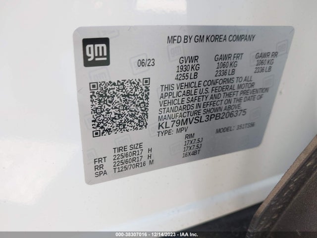 Chevrolet Trailblazer Fwd Activ 2023 KL79MVSL3PB206375 Image 9