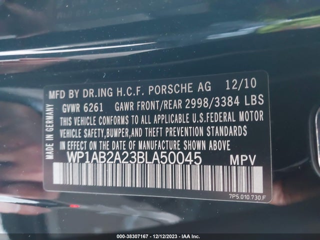 2011 PORSCHE CAYENNE WP1AB2A23BLA50045 Photo 8