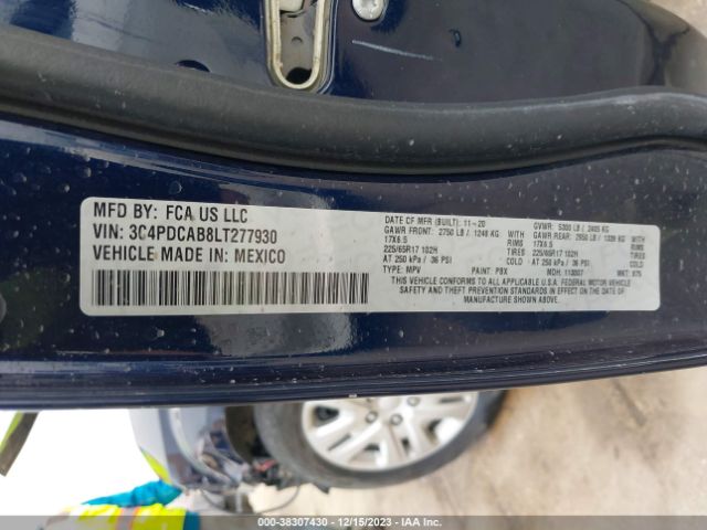 3C4PDCAB8LT277930 Dodge Journey Se Value