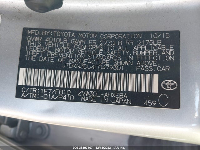 Toyota Prius 2015 JTDKN3DU4F0479301 Image 21
