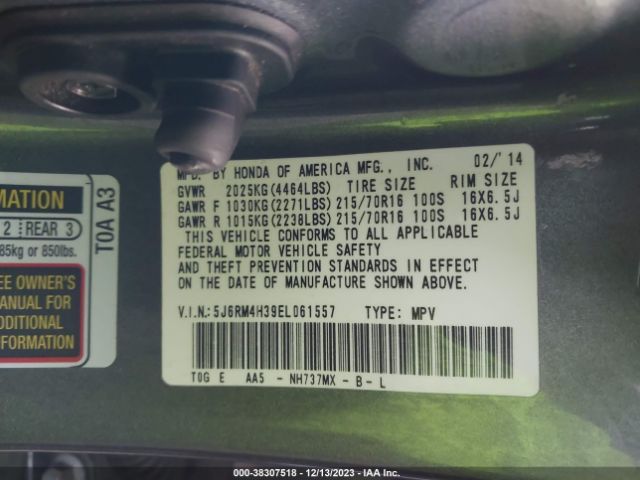 5J6RM4H39EL061557 Honda CR-V LX