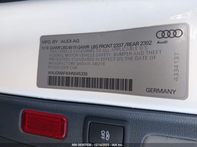 WAUGMAF40HN045339 Audi A4 2.0t Ultra Premium