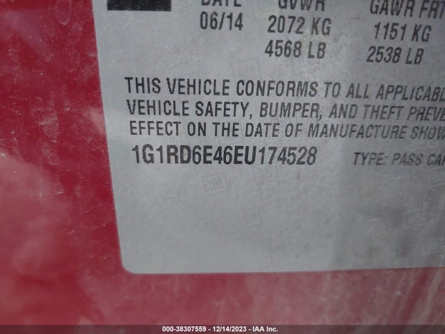 Chevrolet Volt 2014 1G1RD6E46EU174528 Image 9