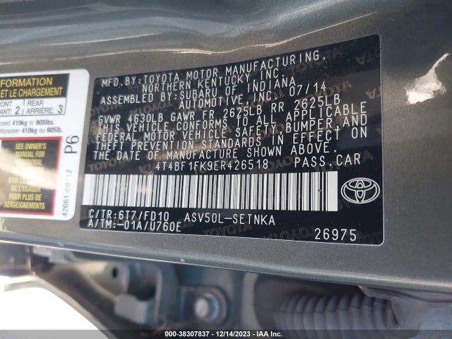 Toyota CAMRY LE 2014 4T4BF1FK9ER426518 Image 9