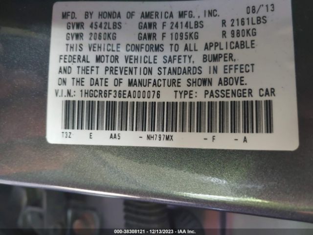 1HGCR6F36EA000076 Honda ACCORD HYBRID
