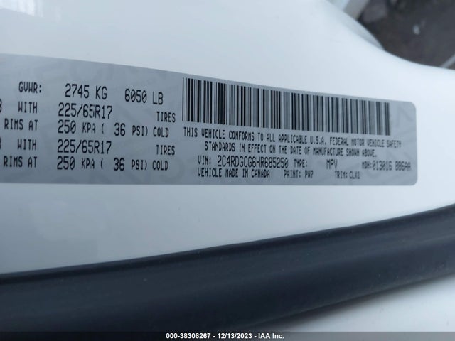 Dodge Grand Caravan Sxt 2017 2C4RDGCG6HR685250 Image 9