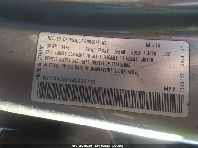 2004 PORSCHE CAYENNE WP1AA29P14LA23710 Photo 8