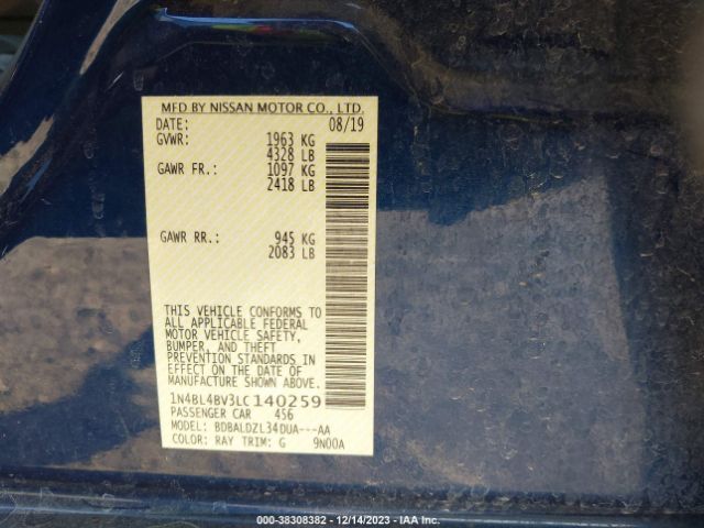 1N4BL4BV3LC140259 Nissan Altima S Fwd