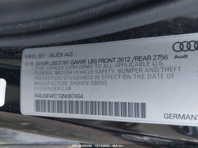 WAUGFAFC1GN087454 Audi A6 2.0t Premium Plus